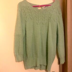 Anthropologie mint green sweater EUC size XL